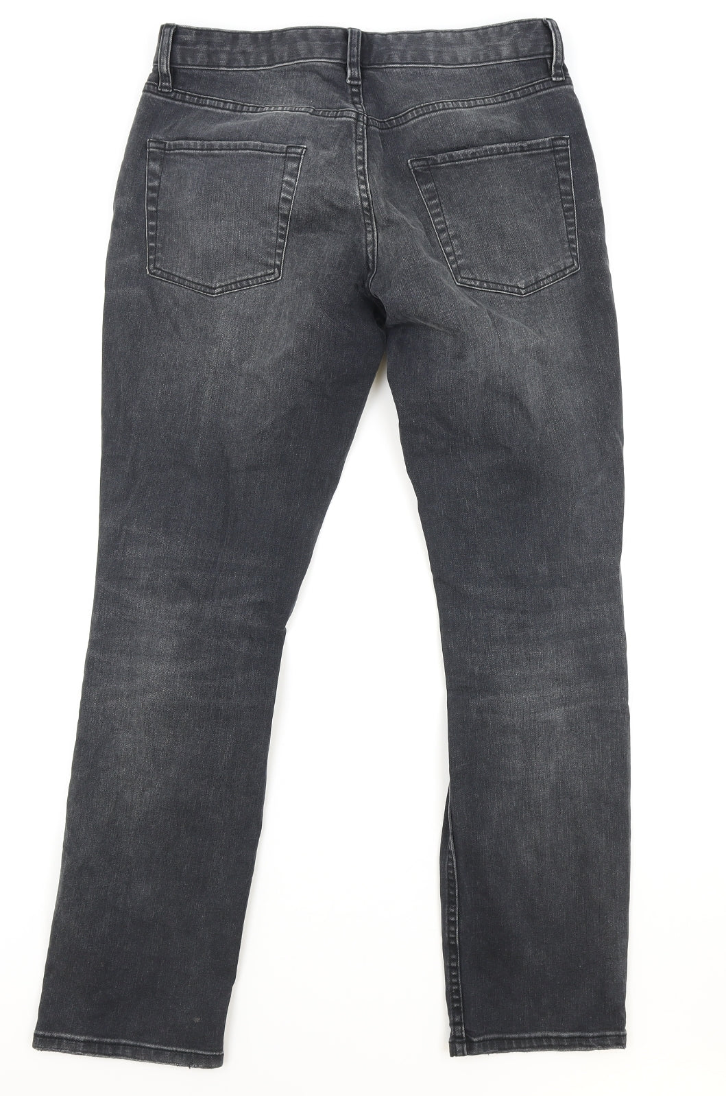 Topman Mens Black Cotton Straight Jeans Size 30 in L32 in Slim Button