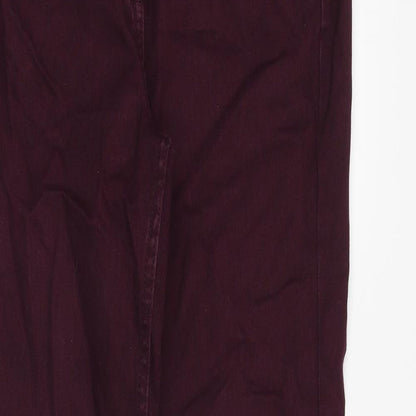 Marks & Spencer Womens Purple Cotton Straight Jeans Size 8 Regular Zip