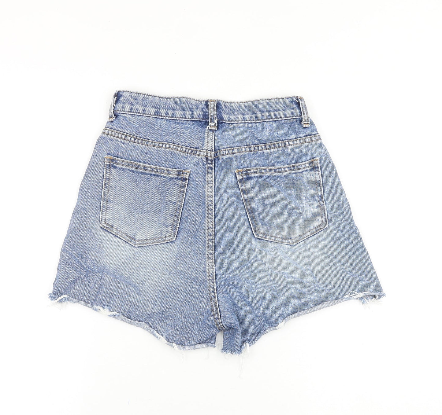 Style Lab Womens Blue Cotton Boyfriend Shorts Size S Regular Zip
