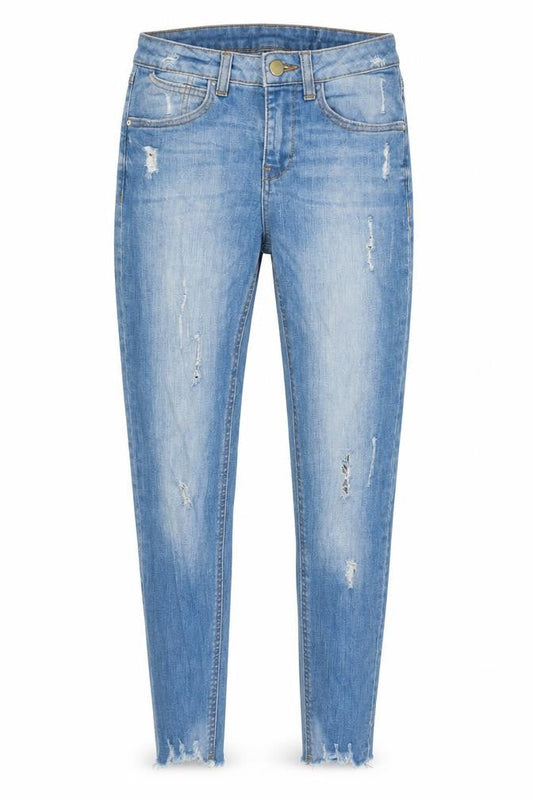 Womens Blue Cotton Skinny Jeans Size 26 in Slim Zip