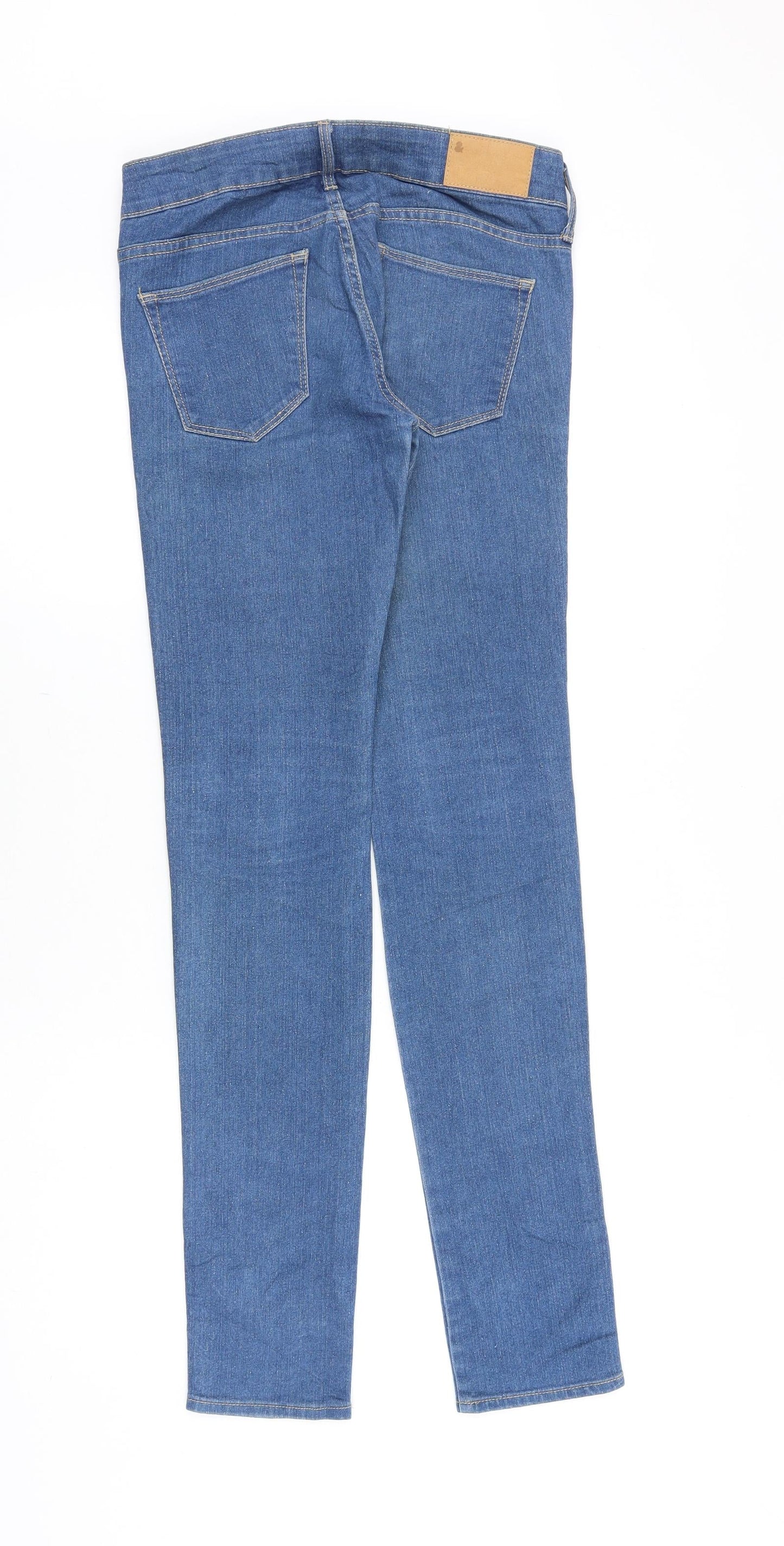 H&M Womens Blue Cotton Skinny Jeans Size 26 in Slim Zip