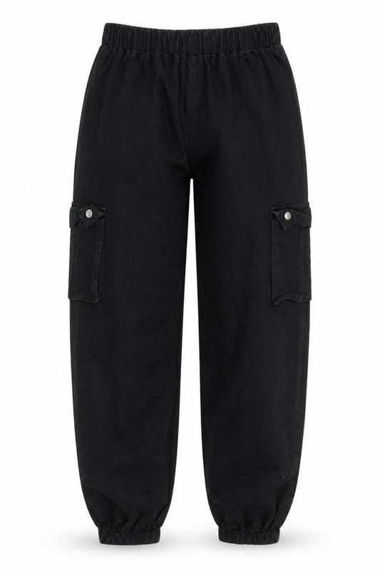 PRETTYLITTLETHING Womens Black Cotton Tapered Jeans Size 4 Regular