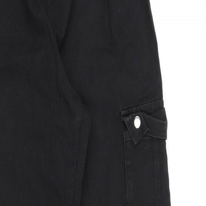 PRETTYLITTLETHING Womens Black Cotton Tapered Jeans Size 4 Regular