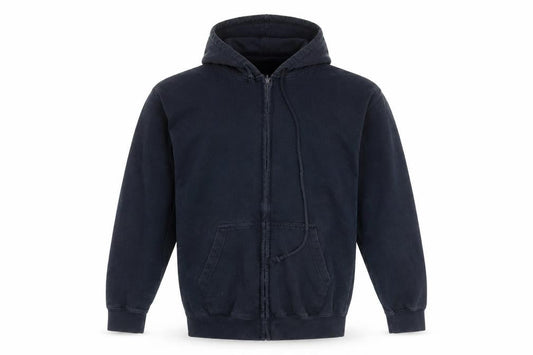 Awdis Mens Blue Cotton Full Zip Hoodie Size M