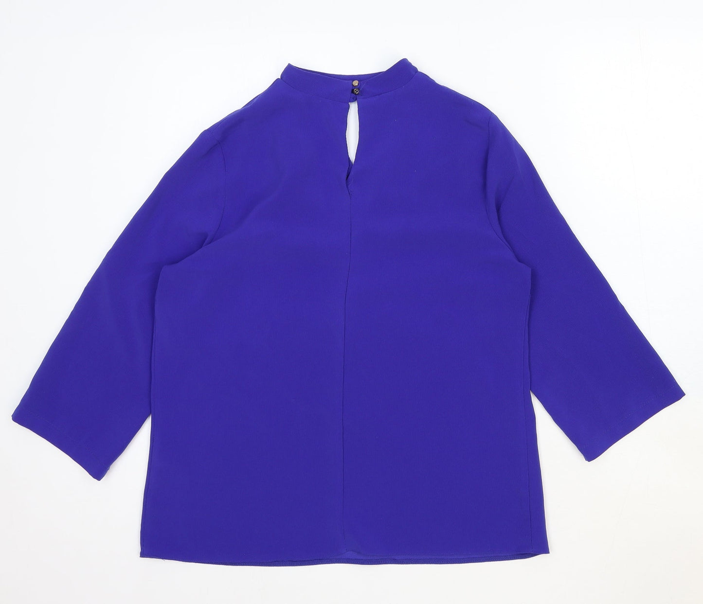 Dorothy Perkins Womens Blue Viscose Basic Blouse Size 10 V-Neck