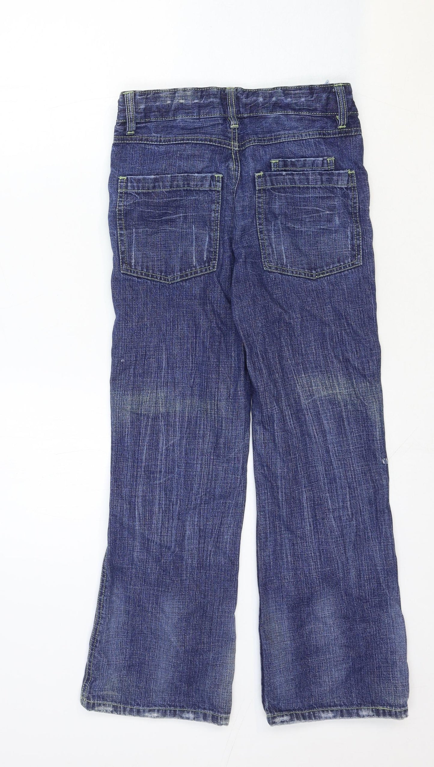 Demo Boys Blue Cotton Bootcut Jeans Size 9 Months Regular Zip