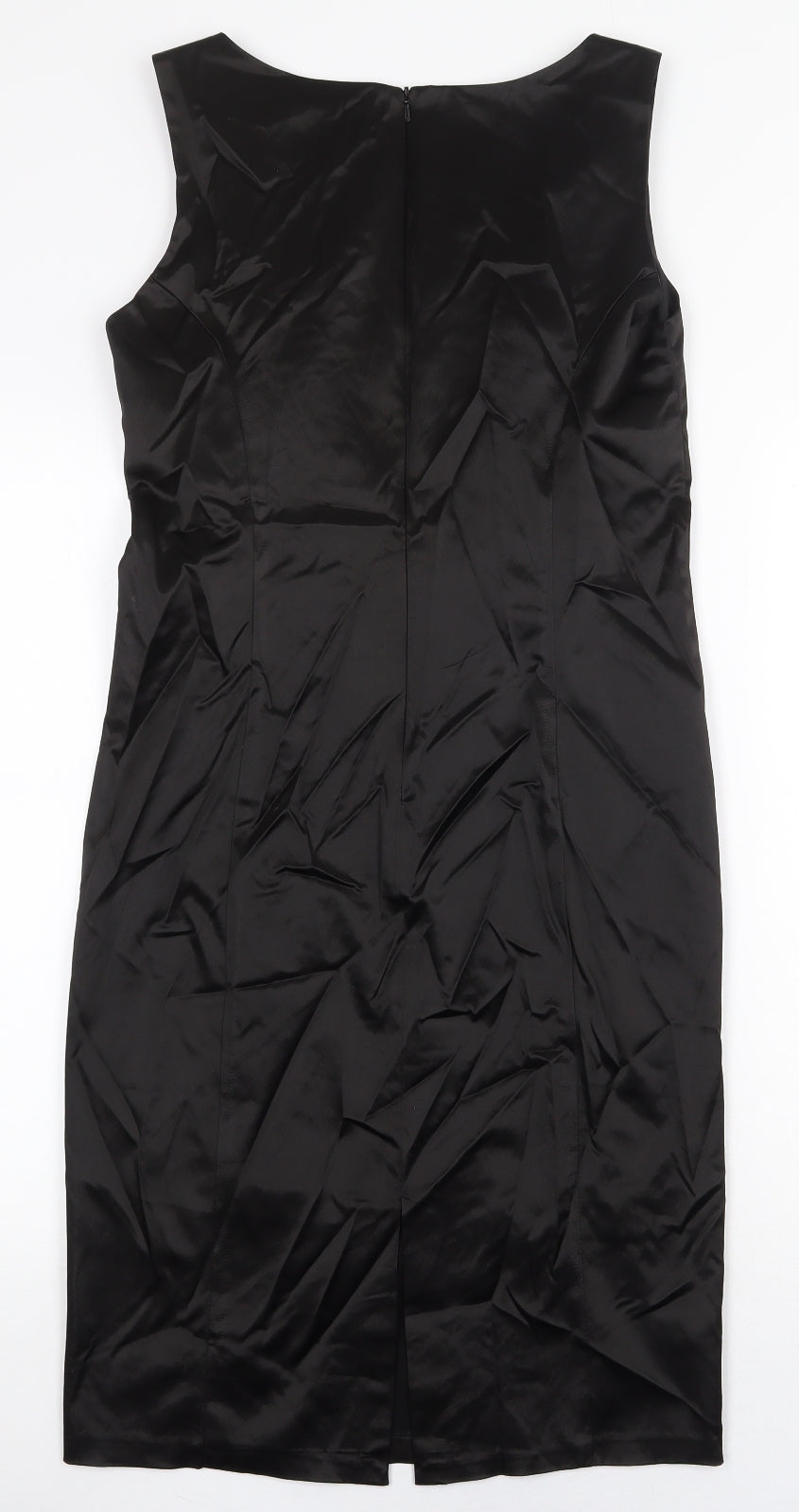 Wallis Womens Black Polyester Shift Size 12 Boat Neck Zip