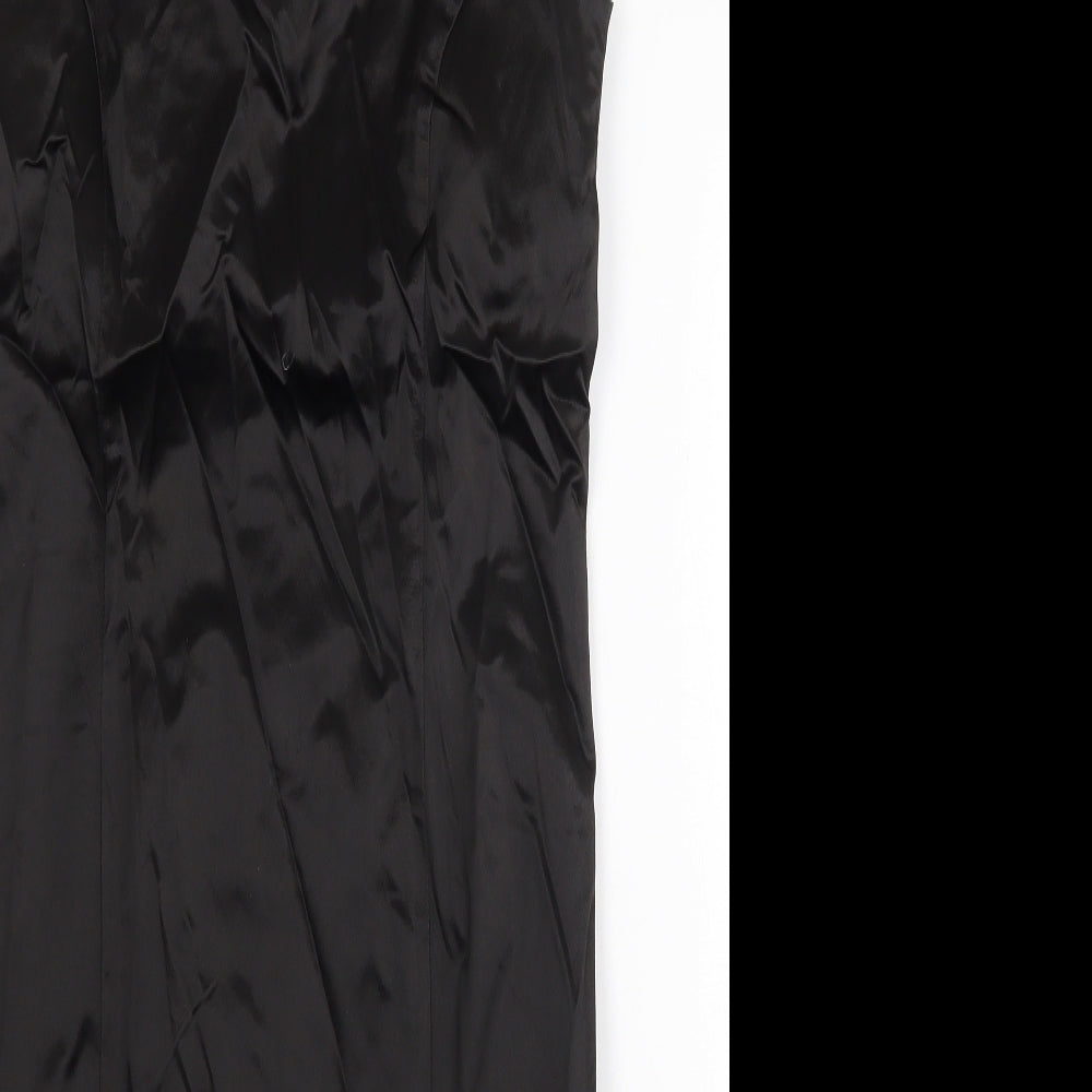 Wallis Womens Black Polyester Shift Size 12 Boat Neck Zip