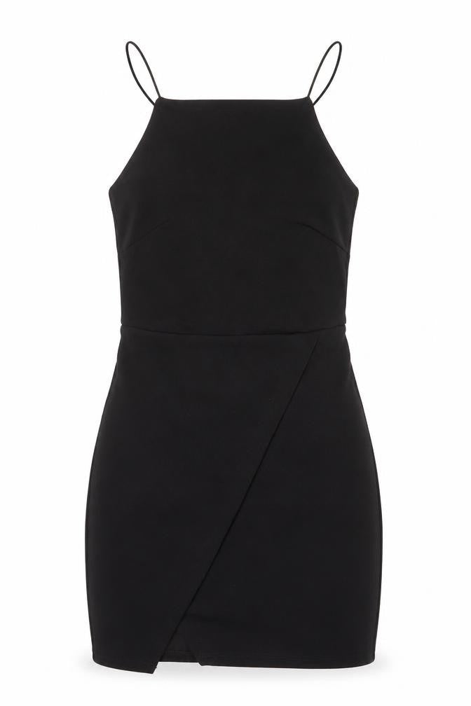 Miss Selfridge Womens Black Polyester Mini Size 8 Square Neck Pullover