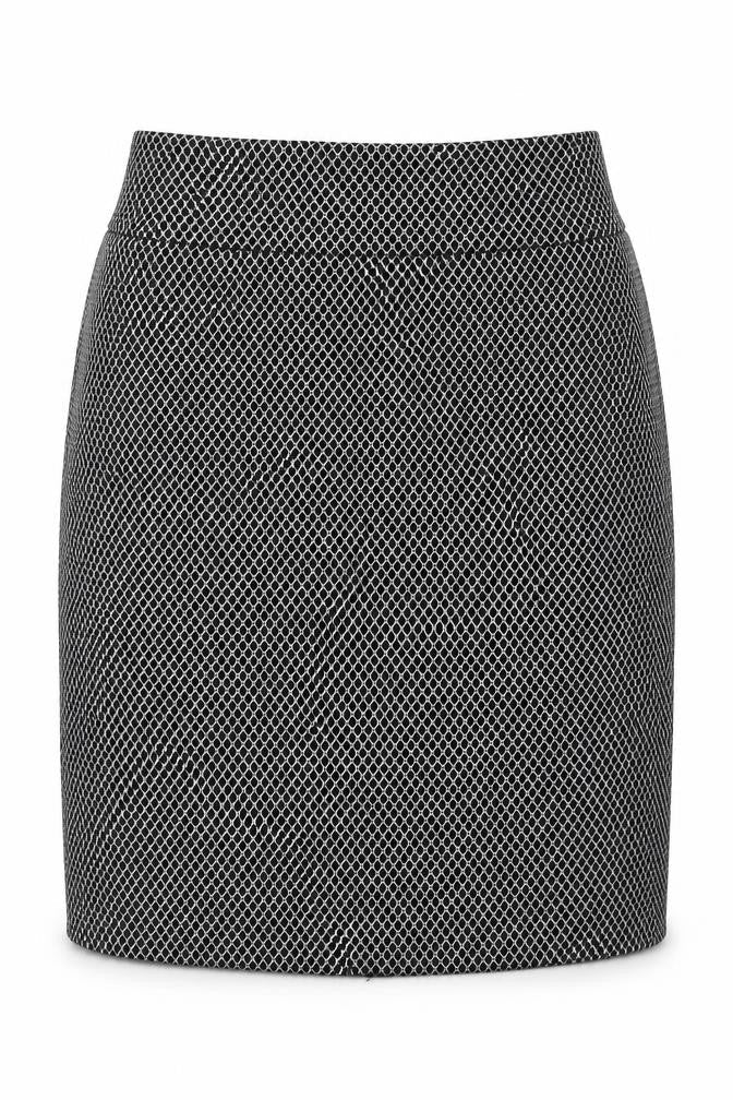 Lila Rose Womens Black Geometric Viscose Straight & Pencil Skirt Size 14 Zip