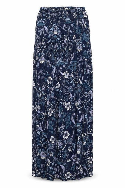 Next Womens Blue Floral Cotton Maxi Size 6 Square Neck Pullover