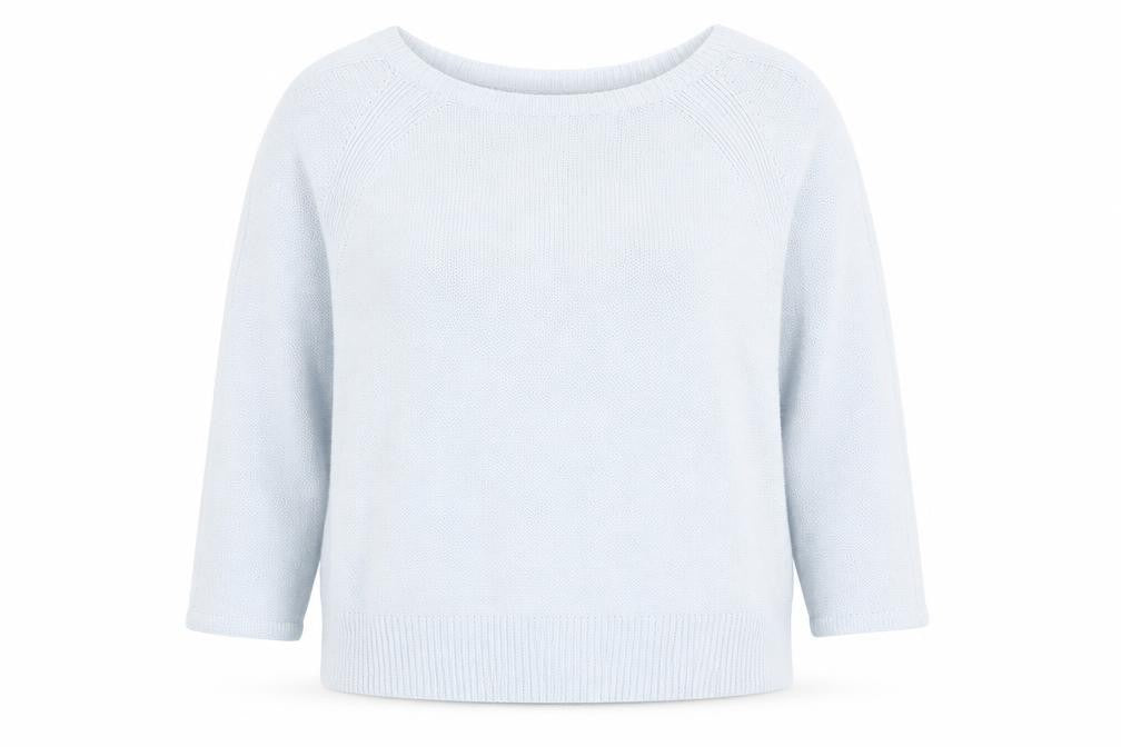 Mini Velvet Womens Blue Round Neck Cotton Pullover Jumper Size 10