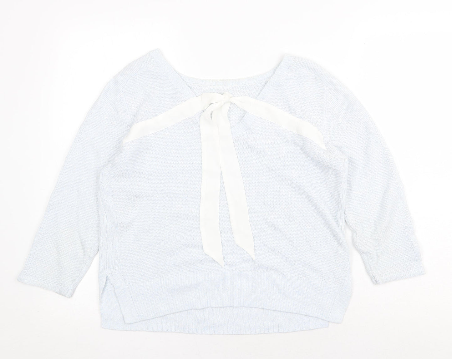 Mini Velvet Womens Blue Round Neck Cotton Pullover Jumper Size 10