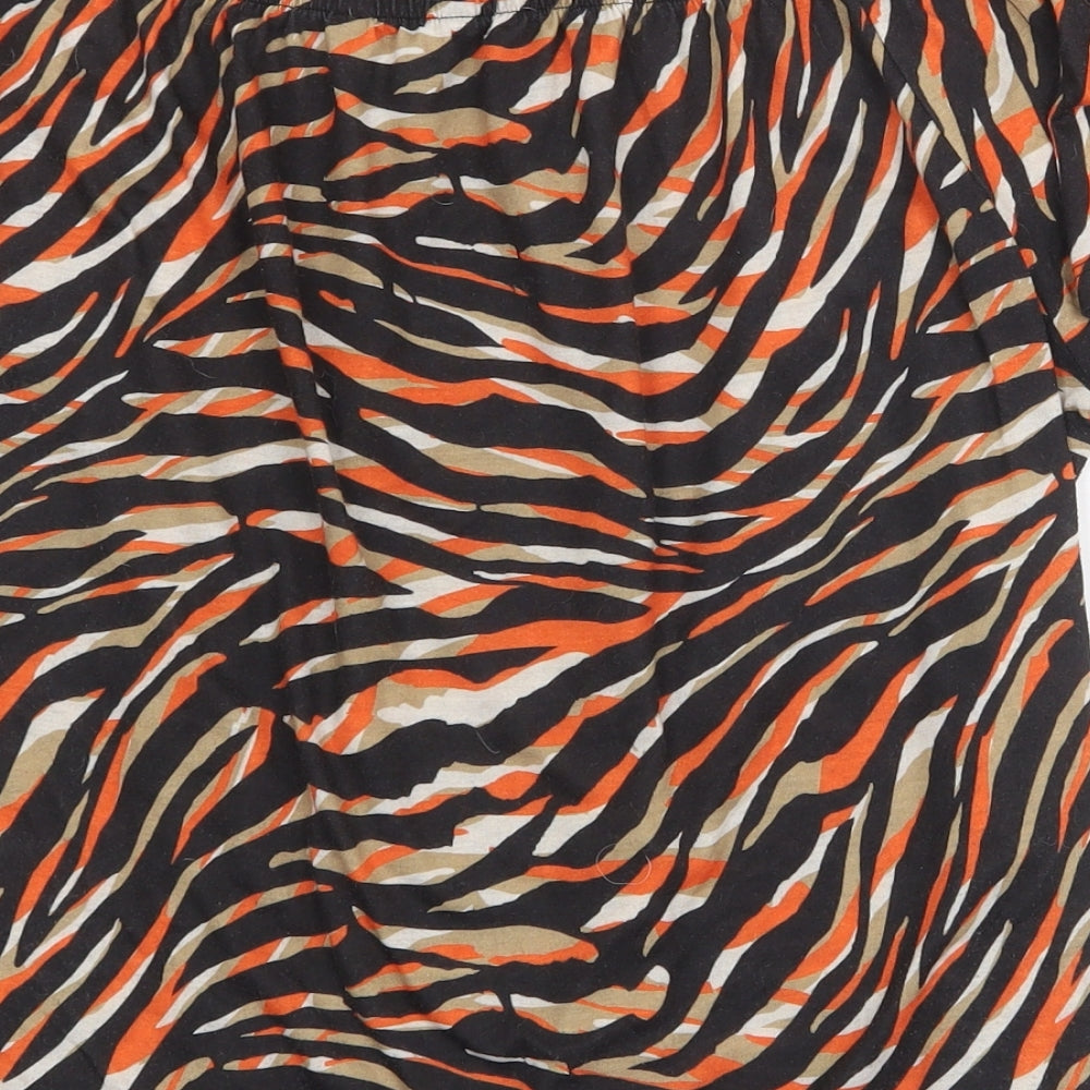 Peacocks Womens Multicoloured Animal Print Polyester Basic Blouse Size 14 Off the Shoulder - Tiger Print Bardot