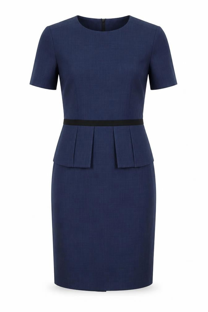 Florenceroby Womens Blue Polyester A-Line Size 10 Round Neck Zip