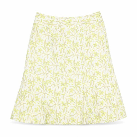 Gap Womens Yellow Floral Cotton Swing Skirt Size 8 Zip