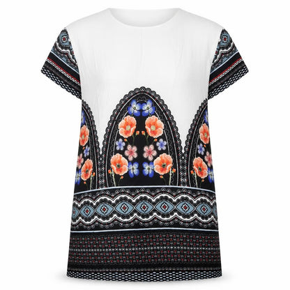 JUNAROSE Womens Multicoloured Geometric Polyester Shift Size 20 Round Neck Pullover