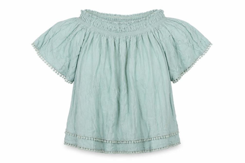 Apricot Womens Green Polyester Basic Blouse Size 12 Off the Shoulder - Bardot