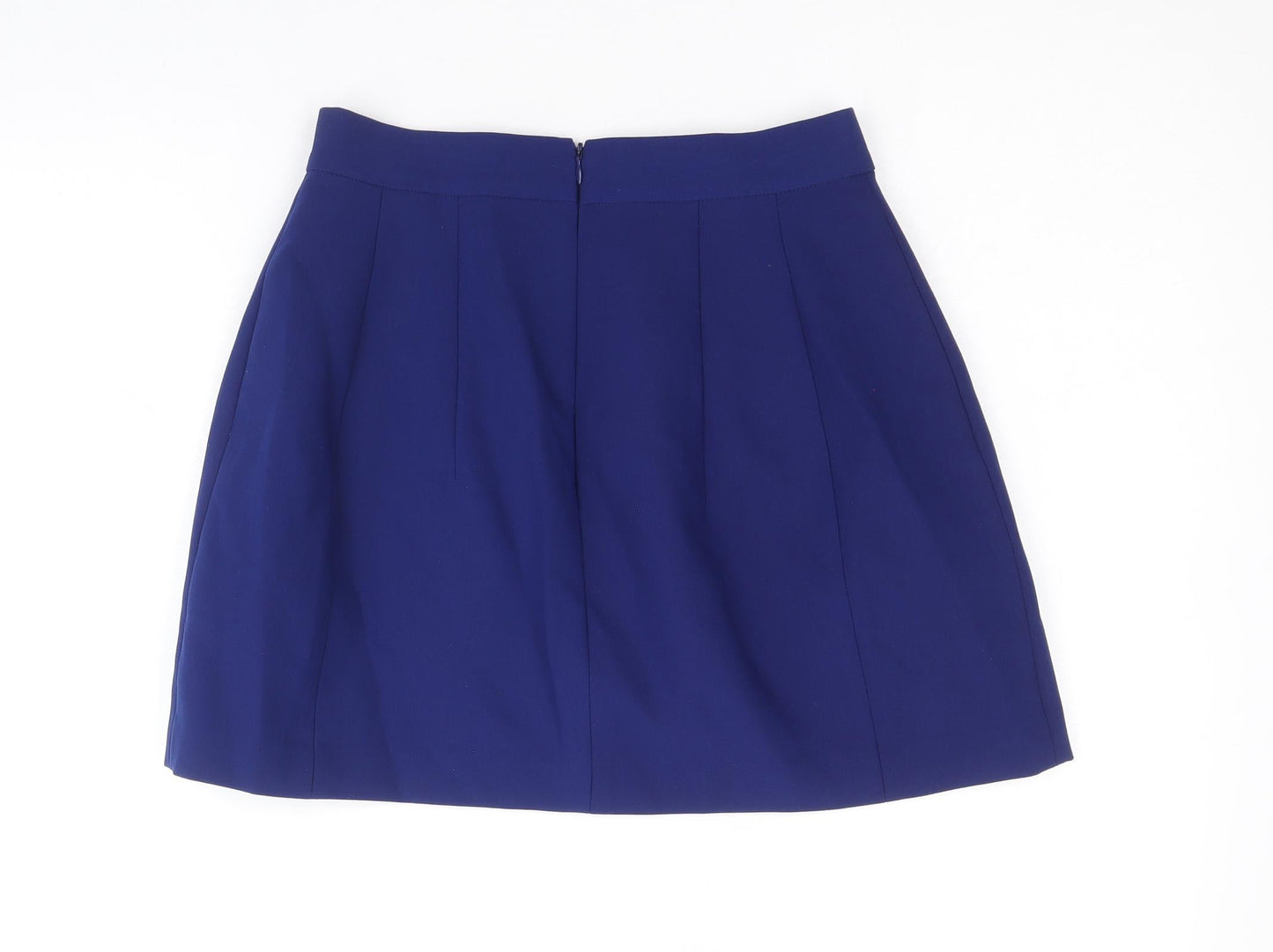 Zara Womens Blue Polyester Straight & Pencil Skirt Size XS Zip