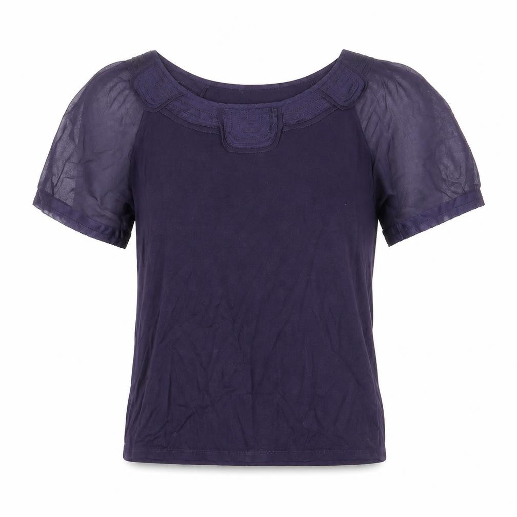 Autograph Womens Purple Viscose Basic Blouse Size 10 Boat Neck