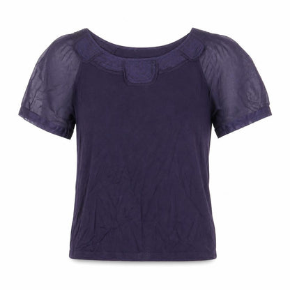 Autograph Womens Purple Viscose Basic Blouse Size 10 Boat Neck