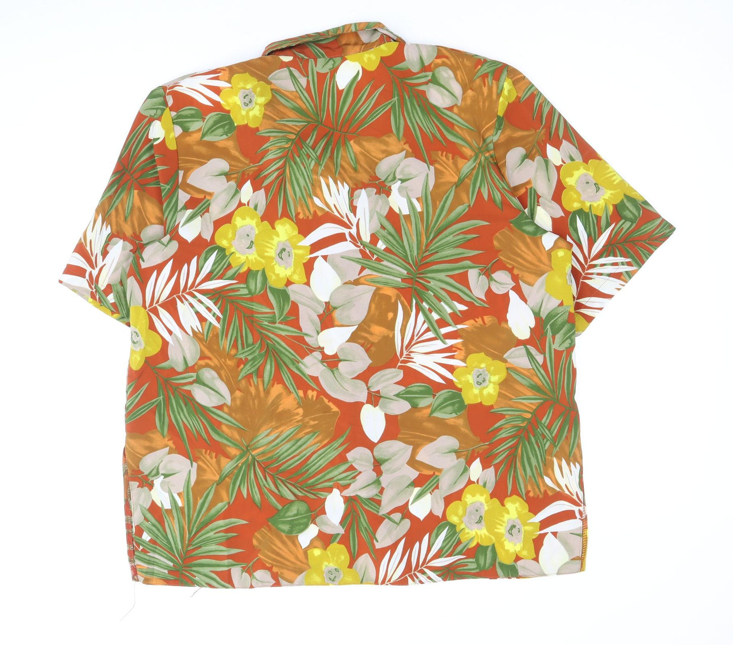 Preworn Womens Multicoloured Floral Polyester Basic Button-Up Size 16 Collared - Tropical Print