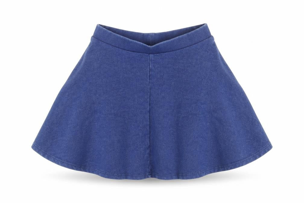 Topshop Womens Blue Cotton Skater Skirt Size 6