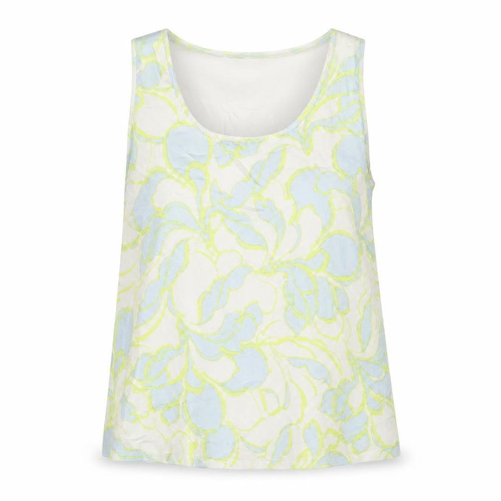 Marks & Spencer Womens White Geometric Polyester Basic Tank Size 12 Scoop Neck