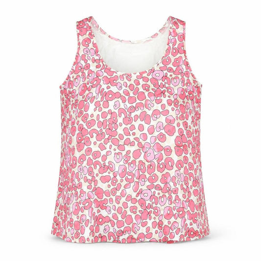 Marks and Spencer Womens Pink Animal Print Polyester Basic Tank Size 8 Scoop Neck - Leopard Print