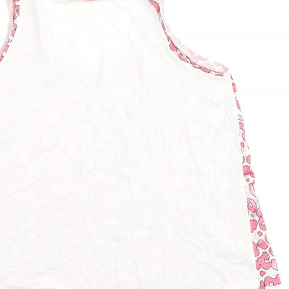 Marks & Spencer Womens Pink Animal Print Polyester Basic Tank Size 8 Scoop Neck - Leopard Print