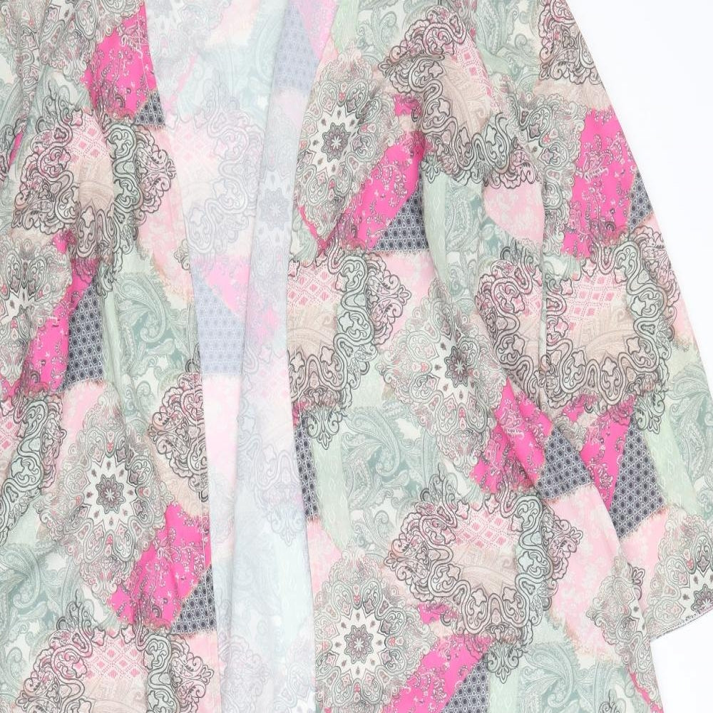Evans Womens Multicoloured Geometric Polyester Kimono Blouse Size 14 V-Neck - Size 14-16