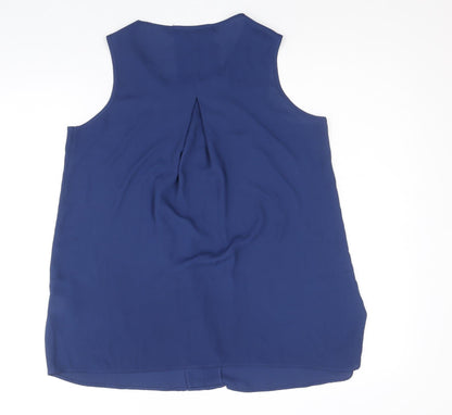 Rose & Olive Womens Blue Polyester Basic Tank Size S Scoop Neck