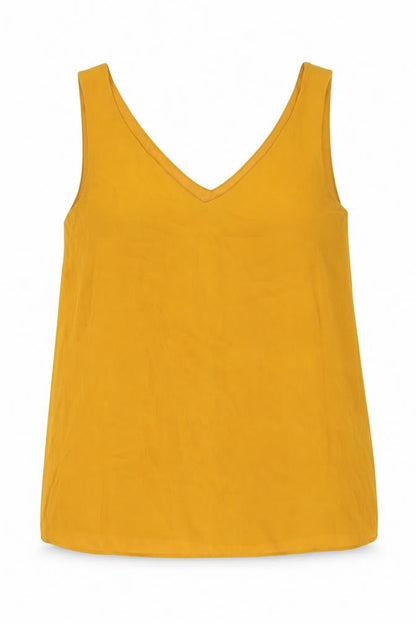 Papaya Womens Yellow Polyester Basic Tank Size 10 V-Neck