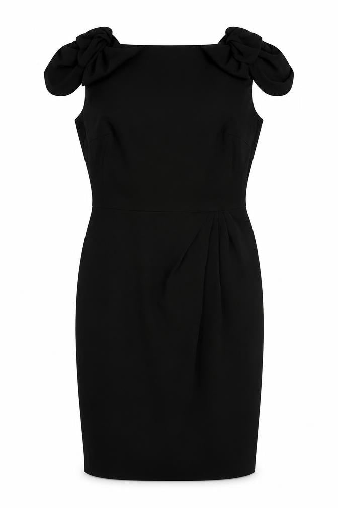 Marks & Spencer Womens Black Polyester Bodycon Size 12 Square Neck Zip