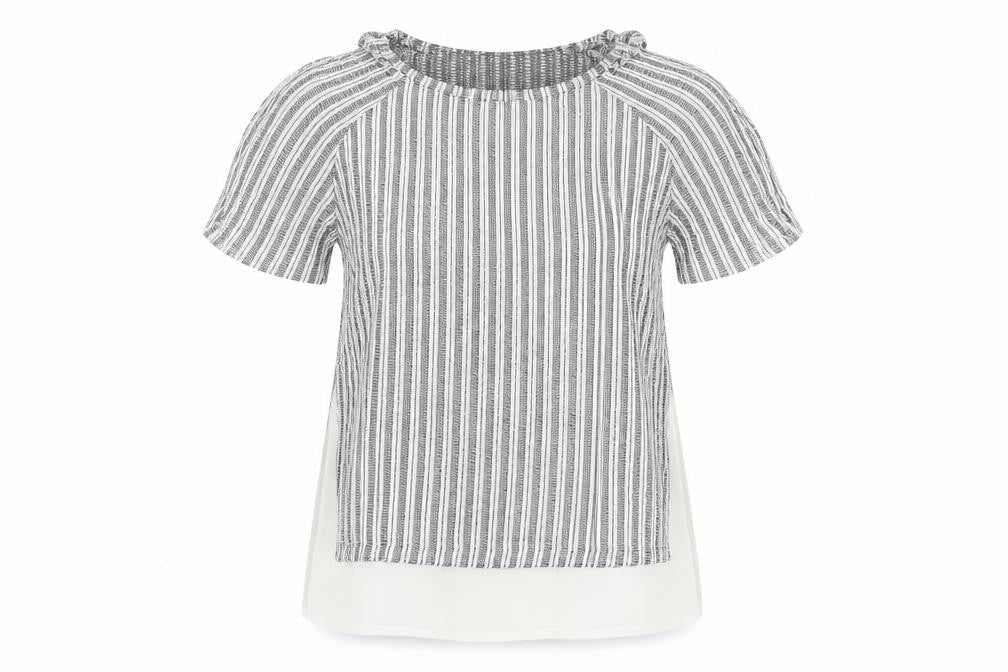 Papaya Womens Grey Viscose Basic Blouse Size 8 Round Neck - Cold Shoulder