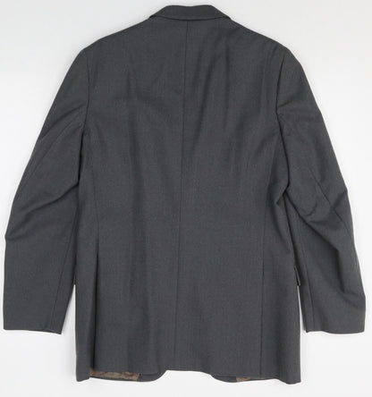 Preworn Mens Grey Polyester Jacket Suit Jacket Size 40 Regular