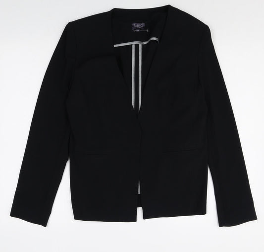 Marks and Spencer Womens Black Polyester Jacket Blazer Size 12