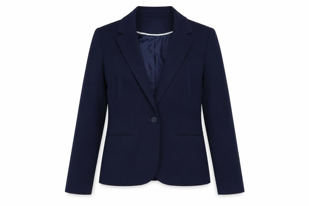 TU Womens Blue Polyester Jacket Blazer Size 8