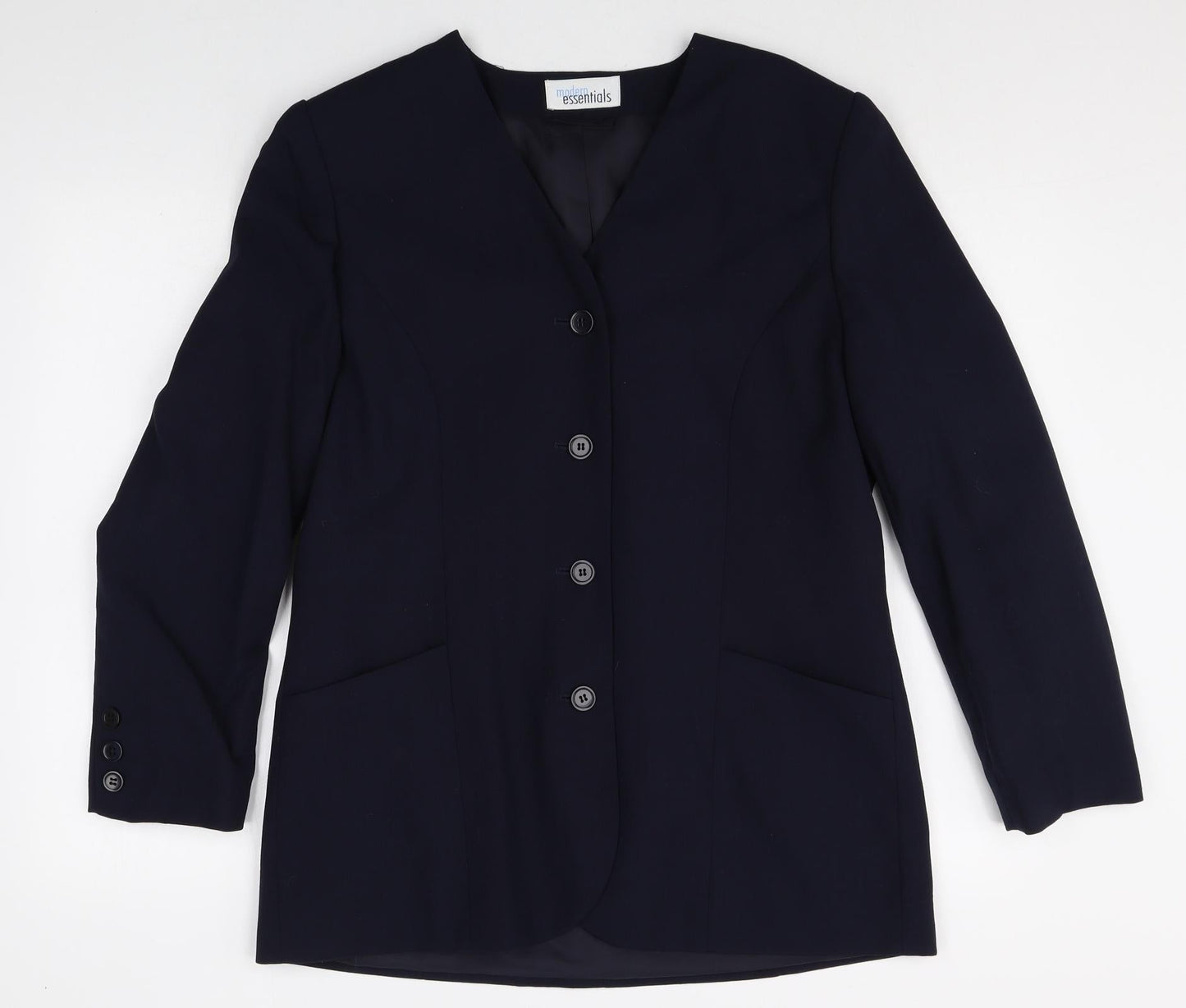 Modern essentials Womens Blue Wool Jacket Blazer Size 14