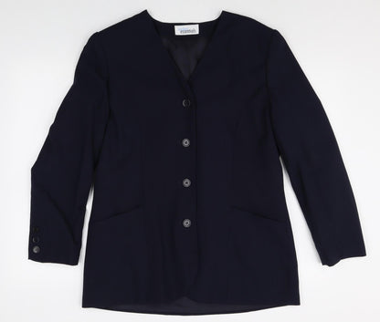 Modern essentials Womens Blue Wool Jacket Blazer Size 14