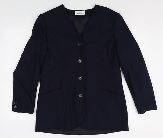 Modern essentials Womens Blue Wool Jacket Blazer Size 14