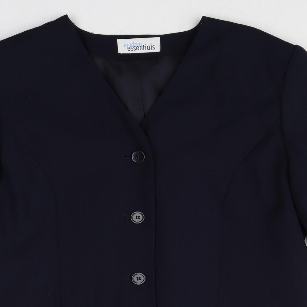 Modern essentials Womens Blue Wool Jacket Blazer Size 14