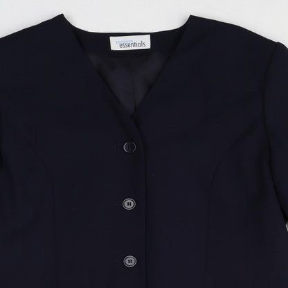 Modern essentials Womens Blue Wool Jacket Blazer Size 14