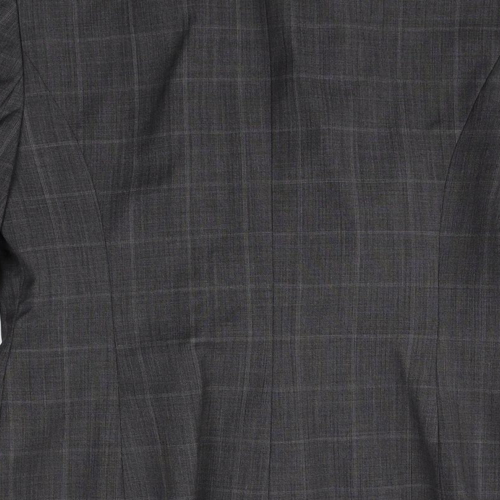 Planet Womens Grey Plaid Wool Jacket Blazer Size 8