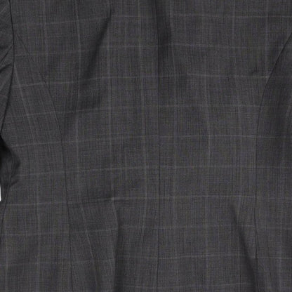 Planet Womens Grey Plaid Wool Jacket Blazer Size 8