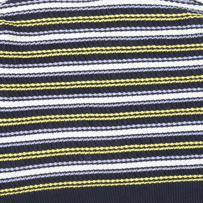 Per Una Womens Multicoloured Round Neck Striped Cotton Pullover Jumper Size L