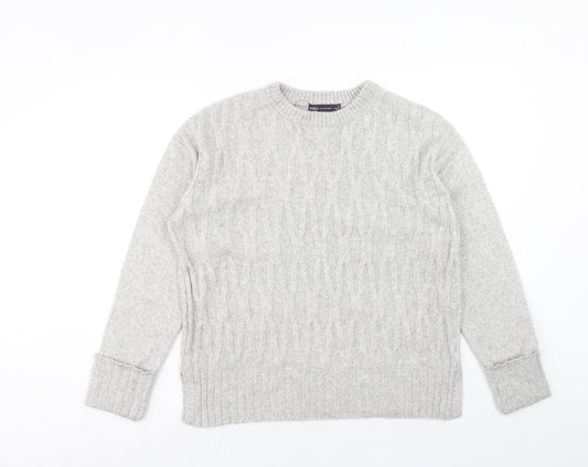 Marks and Spencer Womens Grey Round Neck Polyester Pullover Jumper Size M