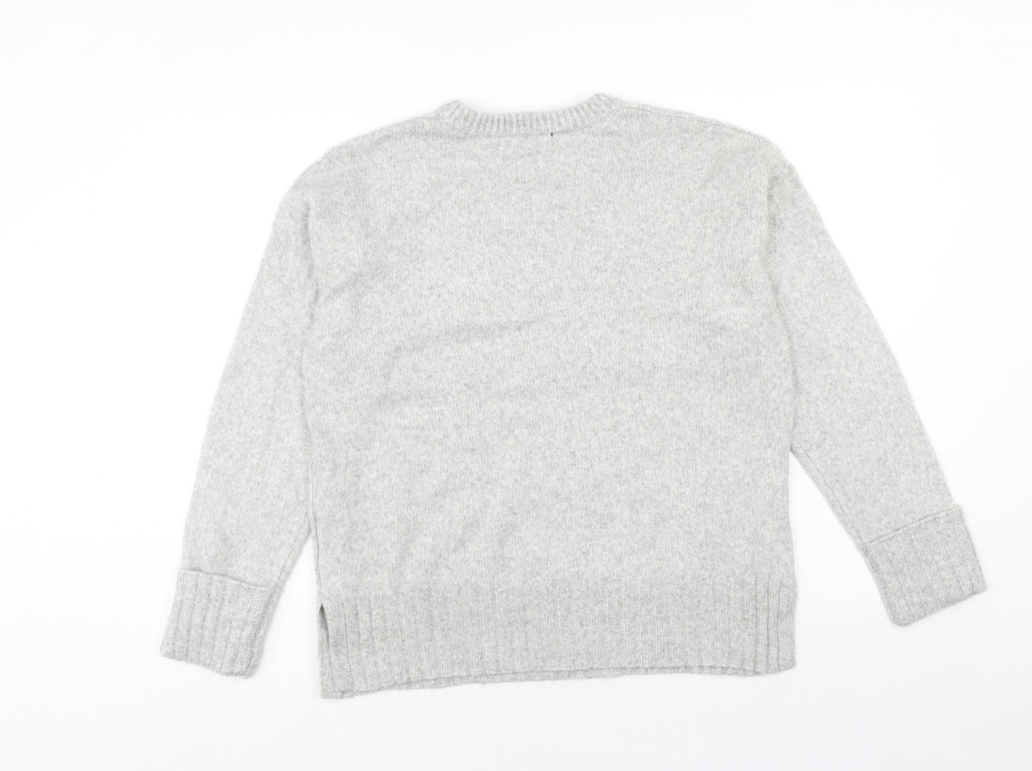 Marks and Spencer Womens Grey Round Neck Polyester Pullover Jumper Size M