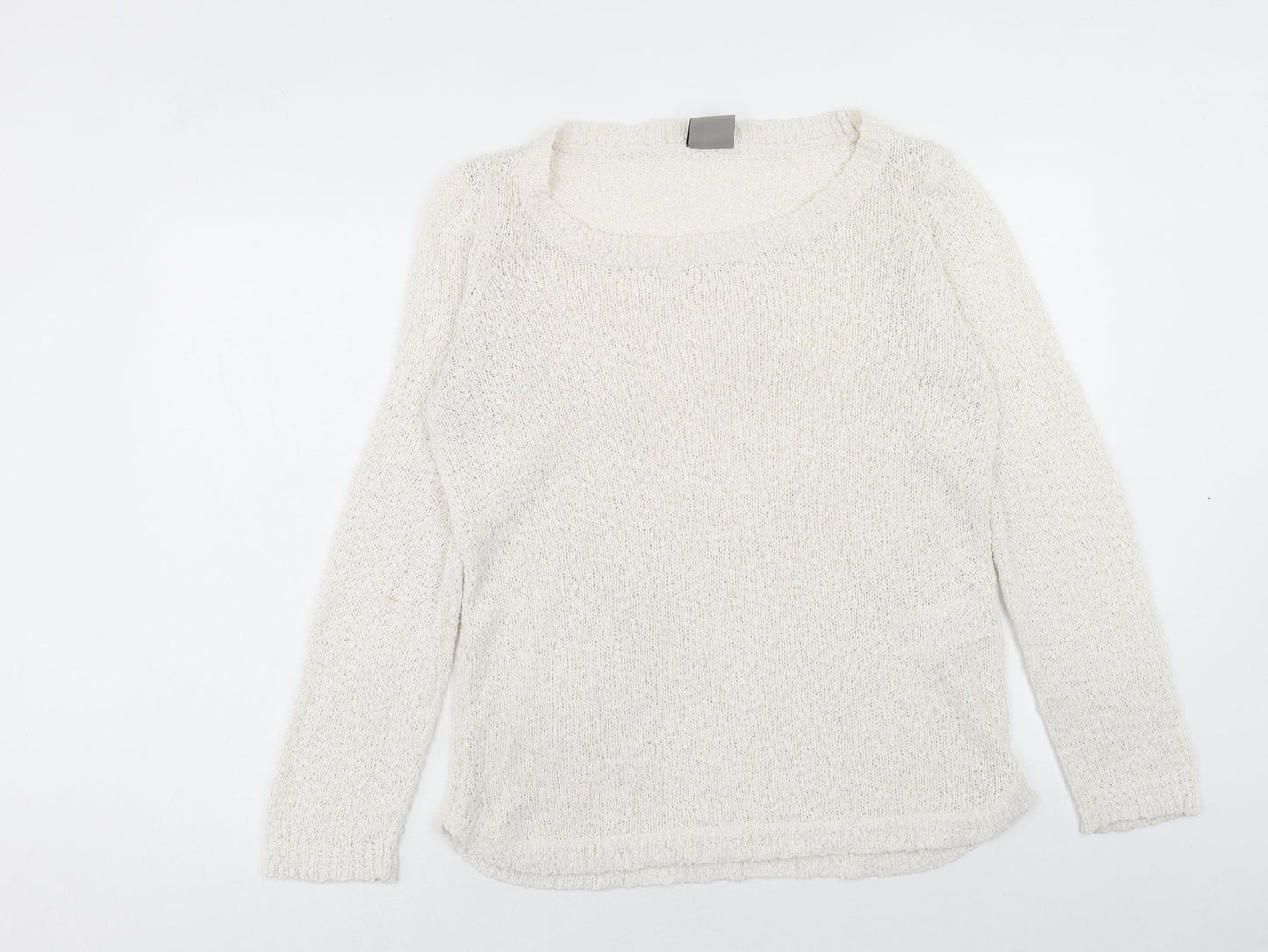 VERO MODA Womens Ivory Scoop Neck Acrylic Pullover Jumper Size L