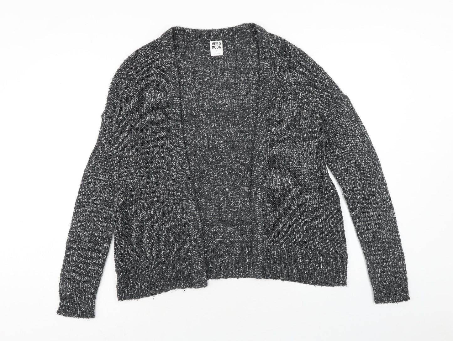 Vera Moda Womens Grey V-Neck Cotton Cardigan Jumper Size S
